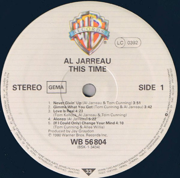 Al Jarreau - This Time | Warner Bros. Records (WB 56 804) - 3 Al Jarreau - This Time | Warner Bros. Records (WB 56 804) - 3