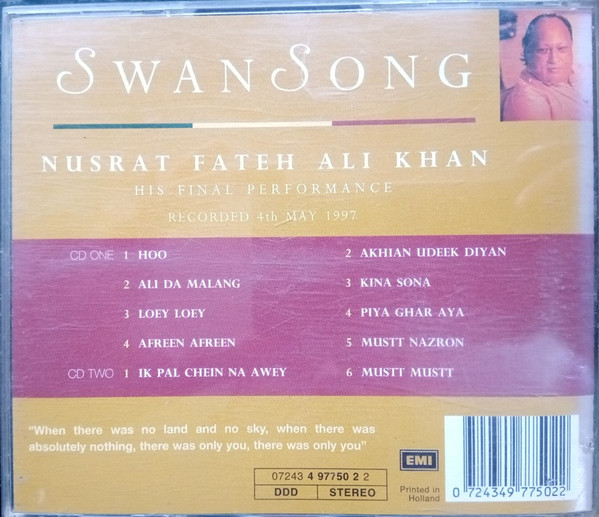 Nusrat Fateh Ali Khan - Swan Song | EMI (07243 4 97750 2 2) - 2