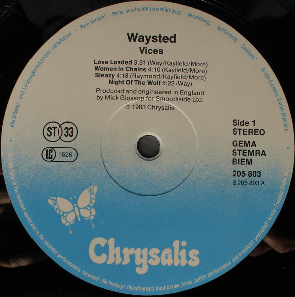 Waysted - Vices | Chrysalis (205 803) - 3