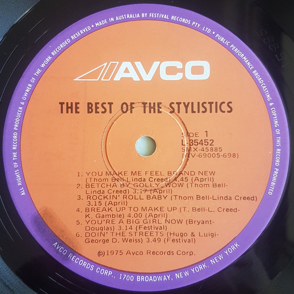 The Stylistics - The Best Of The Stylistics | Avco (L35452) - 3