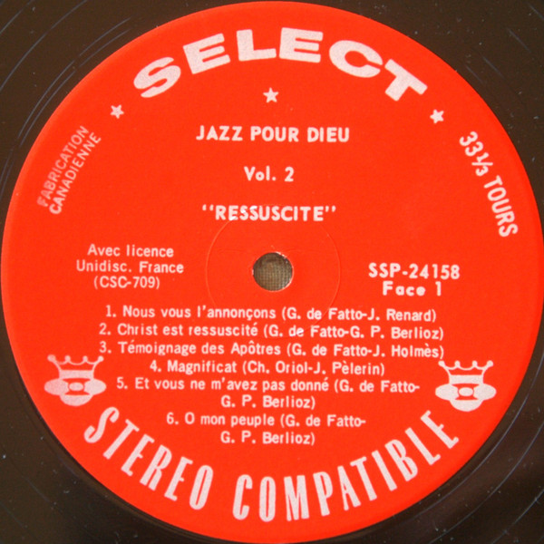 Christiane Oriol & Joël Holmès & Les Happy Cookies Limited & Les Bardanes - Ressuscité Jazz Pour Dieu Vol 2 | Select (SSP-24.158) - 3 Christiane Oriol & Joël Holmès & Les Happy Cookies Limited & Les Bardanes - Ressuscité Jazz Pour Dieu Vol 2 | Select (SSP-24.158) - 3