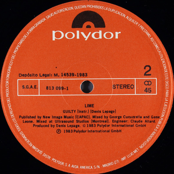 Lime - Guilty = Culpable | Polydor (813 099-1) - 4