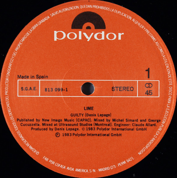 Lime - Guilty = Culpable | Polydor (813 099-1) - 3