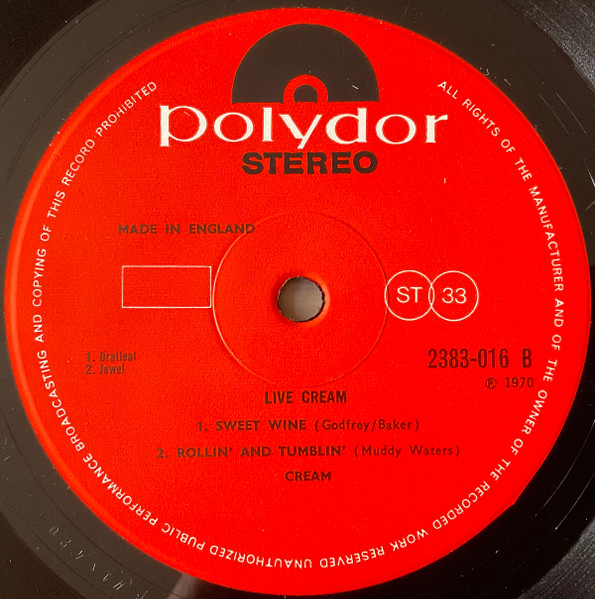 Cream - Live Cream | Polydor (2383 016) - 4