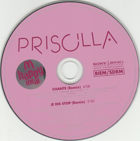 Priscilla - Chante / Je Dis Stop | Sony BMG Music Entertainment (88697288372) - 3