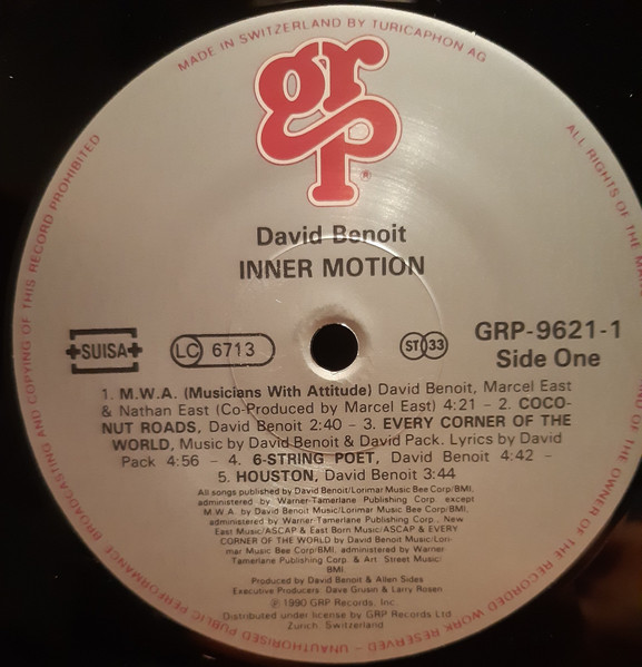 David Benoit - Inner Motion | GRP (GR-9621) - 3 David Benoit - Inner Motion | GRP (GR-9621) - 3