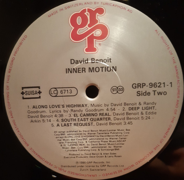 David Benoit - Inner Motion | GRP (GR-9621) - 4 David Benoit - Inner Motion | GRP (GR-9621) - 4