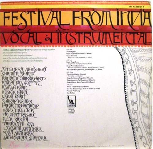 Ravi Shankar - Ravi Shankar's Festival From India | Liberty (LBS 83 226/27 X) - 2