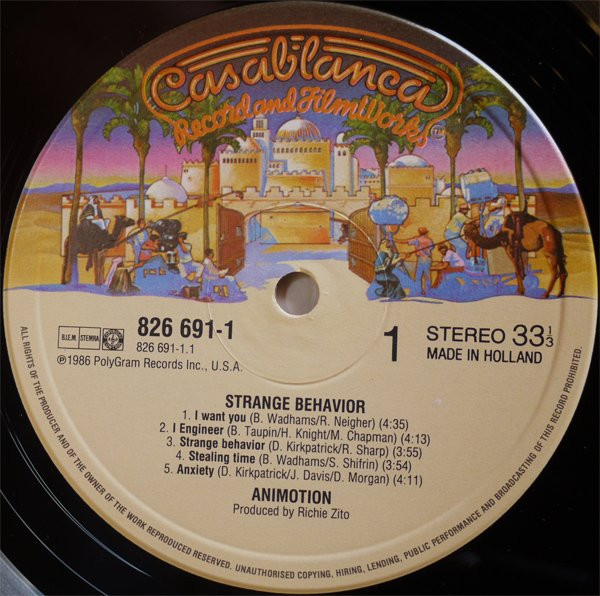 Animotion - Strange Behavior | Casablanca (826 691-1) - 3
