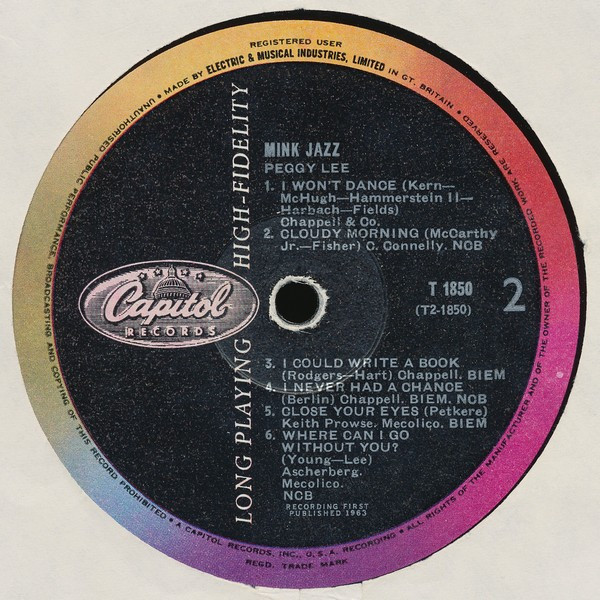 Peggy Lee - Mink Jazz | Capitol Records (T 1850) - 4 Peggy Lee - Mink Jazz | Capitol Records (T 1850) - 4