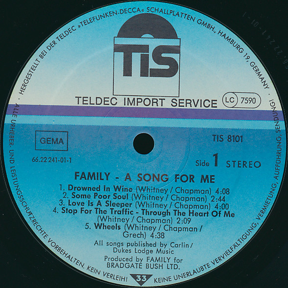 Family - A Song For Me | TIS (TIS 8101 AS) - 3