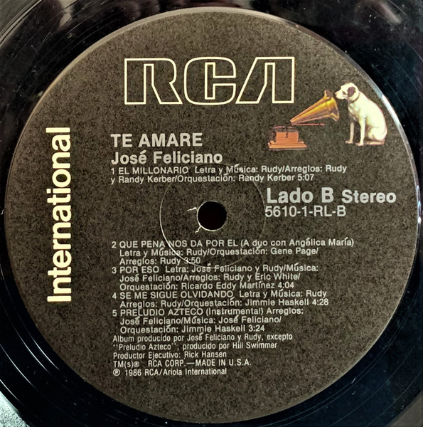 José Feliciano - Te Amare | RCA International (5610-1-RL) - 4 José Feliciano - Te Amare | RCA International (5610-1-RL) - 4