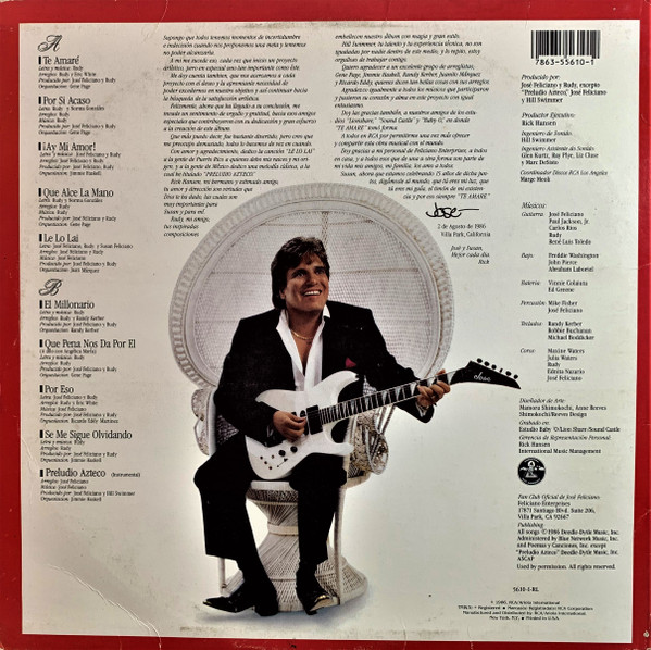 José Feliciano - Te Amare | RCA International (5610-1-RL) - 2 José Feliciano - Te Amare | RCA International (5610-1-RL) - 2