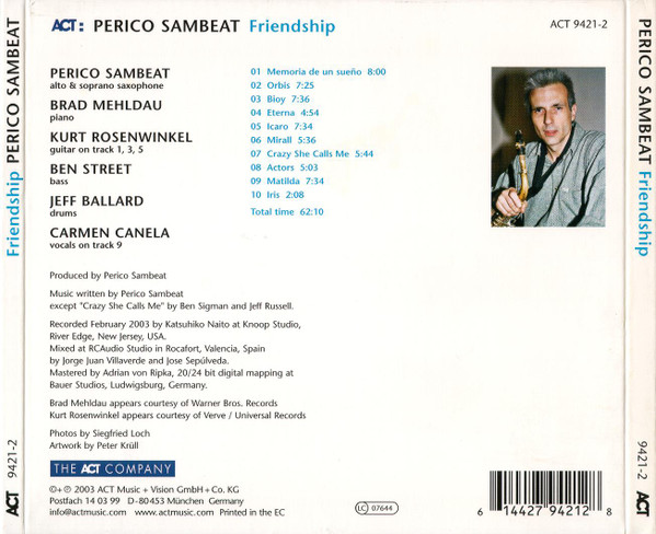 Perico Sambeat - Friendship | ACT (ACT 9421-2) - 2