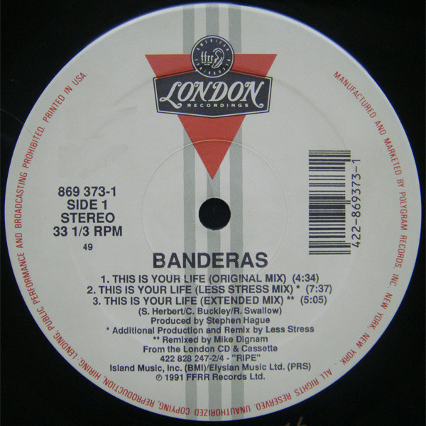 Banderas - This Is Your Life | London Records (869 373-1) - 3 Banderas - This Is Your Life | London Records (869 373-1) - 3