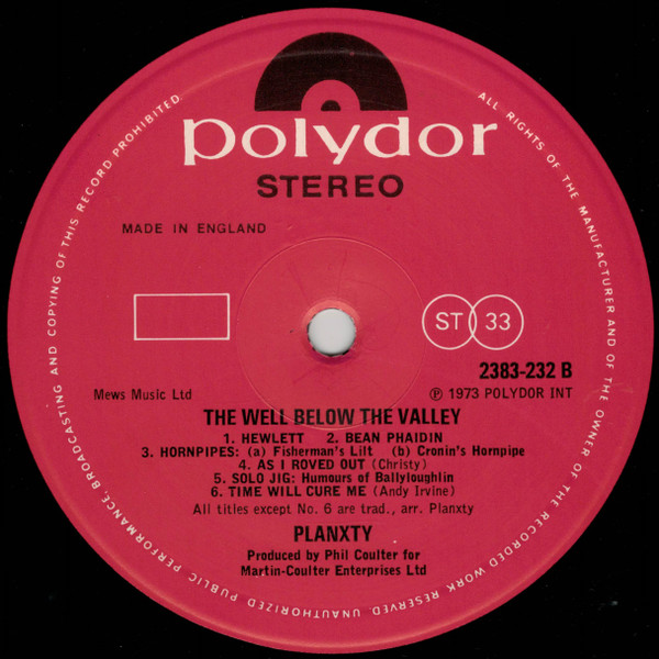 Planxty - The Well Below The Valley | Polydor (2383-232) - 4