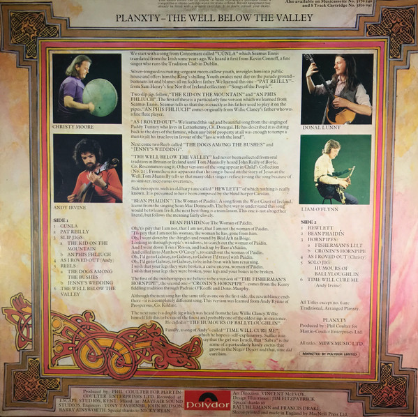 Planxty - The Well Below The Valley | Polydor (2383-232) - 2