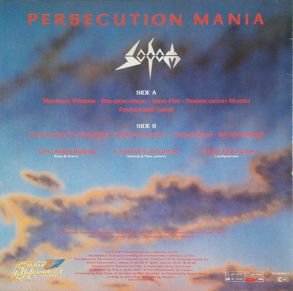 Sodom - Persecution Mania | Steamhammer (SH 0084-1) - 2