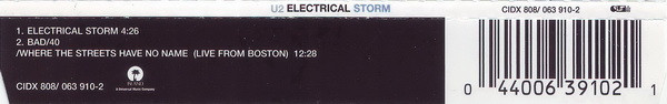 U2 - Electrical Storm | Island Records (CIDX 808) - 3