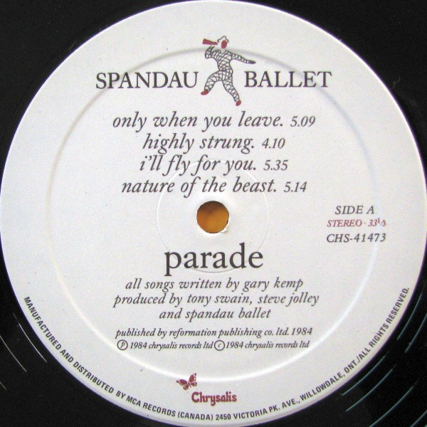 Spandau Ballet - Parade | Chrysalis (CHS-41473) - 3