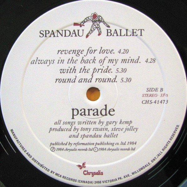 Spandau Ballet - Parade | Chrysalis (CHS-41473) - 4