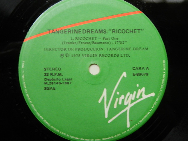 Tangerine Dream - Ricochet | Virgin (E 89679) - 2