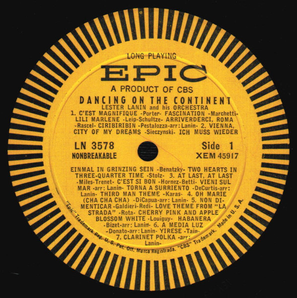 Lester Lanin And His Orchestra - Dancing On The Continent | Epic (LN 3578) - 3 Lester Lanin And His Orchestra - Dancing On The Continent | Epic (LN 3578) - 3