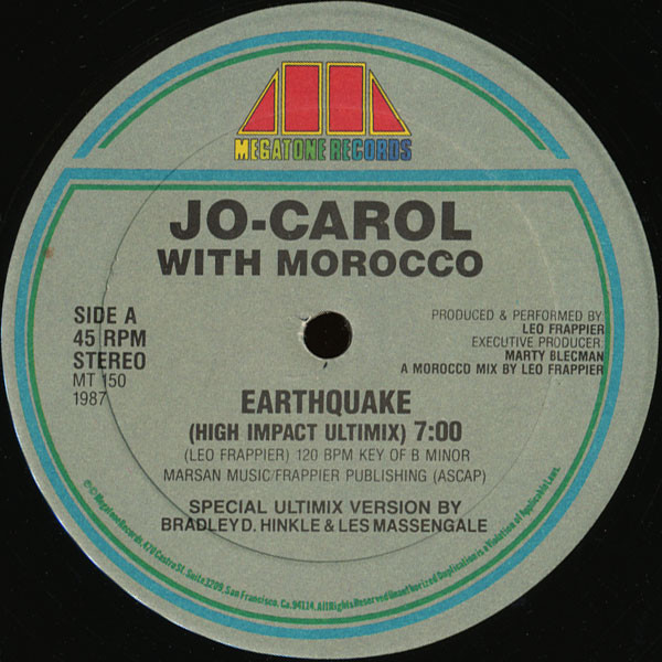 Jo-Carol With Morocco - Earthquake | Megatone Records (MT-150)