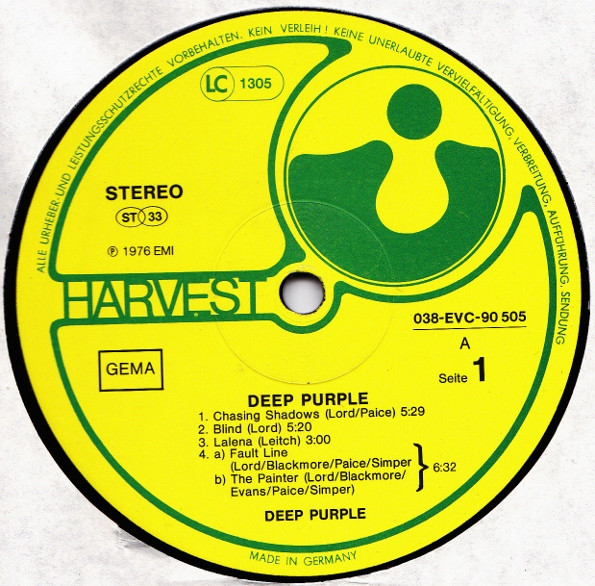 Deep Purple - Deep Purple | Harvest (038-EVC 90 505) - 3 Deep Purple - Deep Purple | Harvest (038-EVC 90 505) - 3