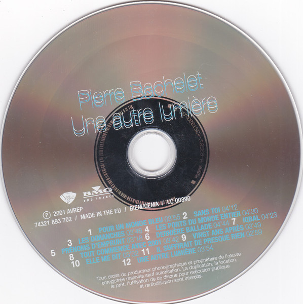 Pierre Bachelet - Une Autre Lumière | Disques Vogue (74321 893 702) - 3
