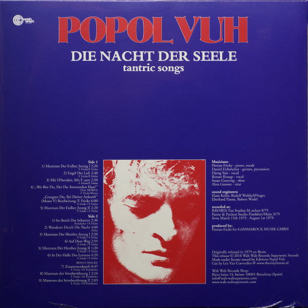 Popol Vuh - Die Nacht Der Seele - Tantric Songs | Wah Wah Records (LPS189) - 2