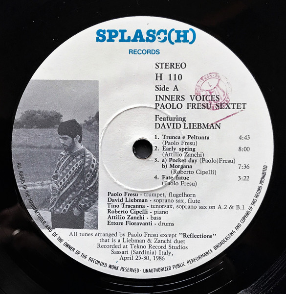 Paolo Fresu , Paolo Fresu Sextet Featuring David Liebman - Inner Voices | Splasc Records (H 110) - 4
