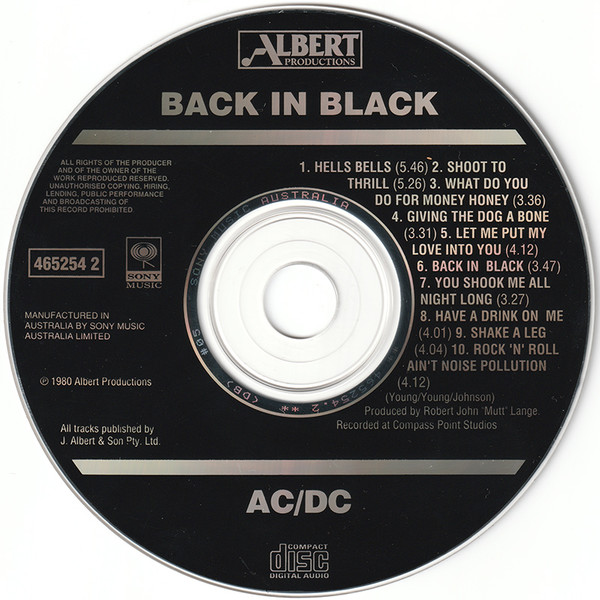 AC/DC - Back In Black CD | Albert Productions (465254 2) - 3