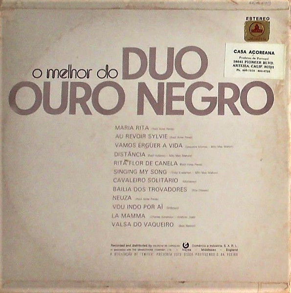 Duo Ouro Negro - O Melhor Do Duo Ouro Negro | EMI (8E 046 40351) - 2 Duo Ouro Negro - O Melhor Do Duo Ouro Negro | EMI (8E 046 40351) - 2