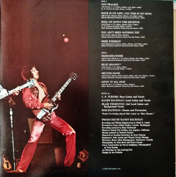 Bachman-Turner Overdrive - Not Fragile | Mercury (9100 007) - 3