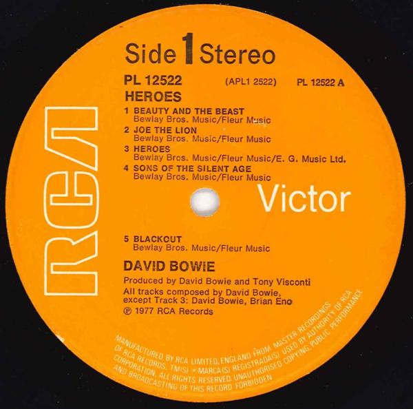 David Bowie - "Heroes" | RCA Victor (PL 12522) - 3 David Bowie - "Heroes" | RCA Victor (PL 12522) - 3