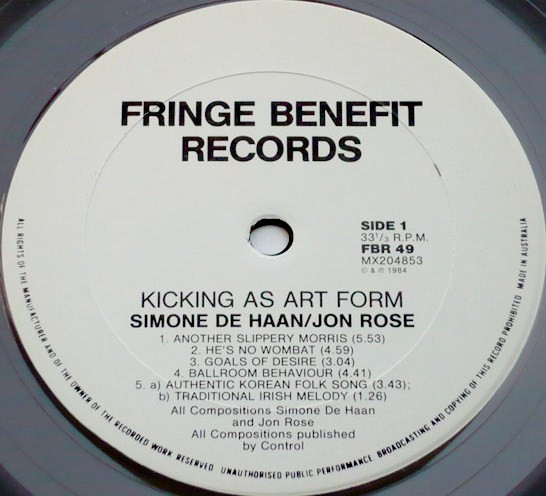 Jon Rose , Simone De Haan - Kicking As Art Form - Duo Improvisations | Fringe Benefit Records (FBR 49) - 3