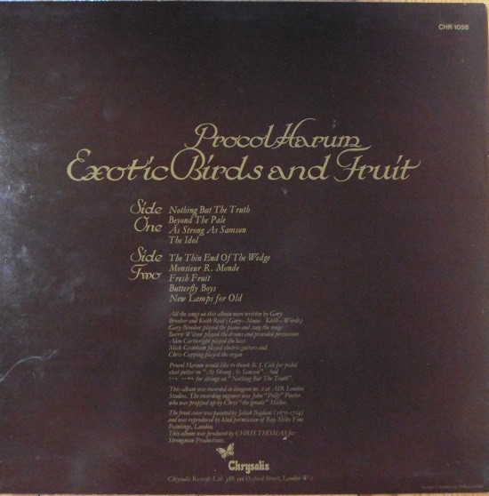 Procol Harum - Exotic Birds And Fruit | Chrysalis (CHR 1058) - 2 Procol Harum - Exotic Birds And Fruit | Chrysalis (CHR 1058) - 2