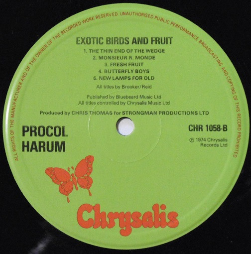 Procol Harum - Exotic Birds And Fruit | Chrysalis (CHR 1058) - 4 Procol Harum - Exotic Birds And Fruit | Chrysalis (CHR 1058) - 4