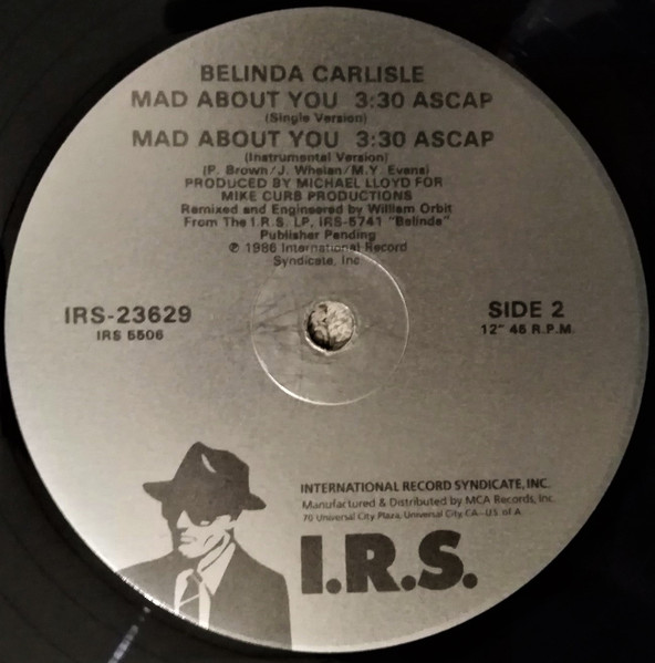 Belinda Carlisle - Mad About You | I.R.S. Records (IRS-23629) - 4
