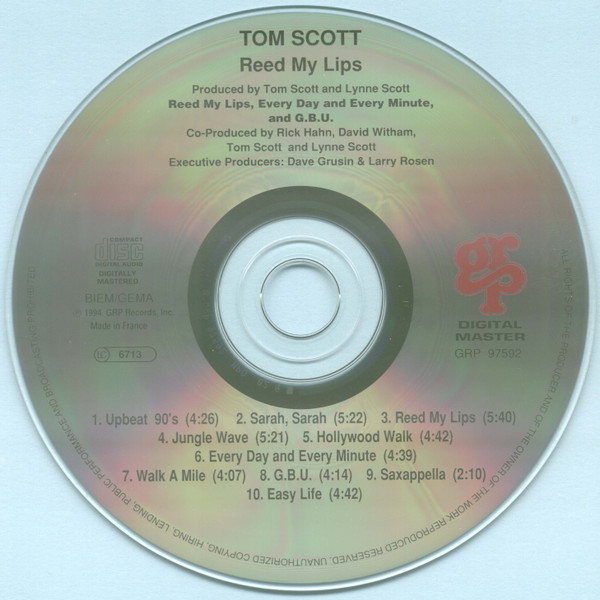 Tom Scott - Reed My Lips | GRP (GRP 97592) - 3