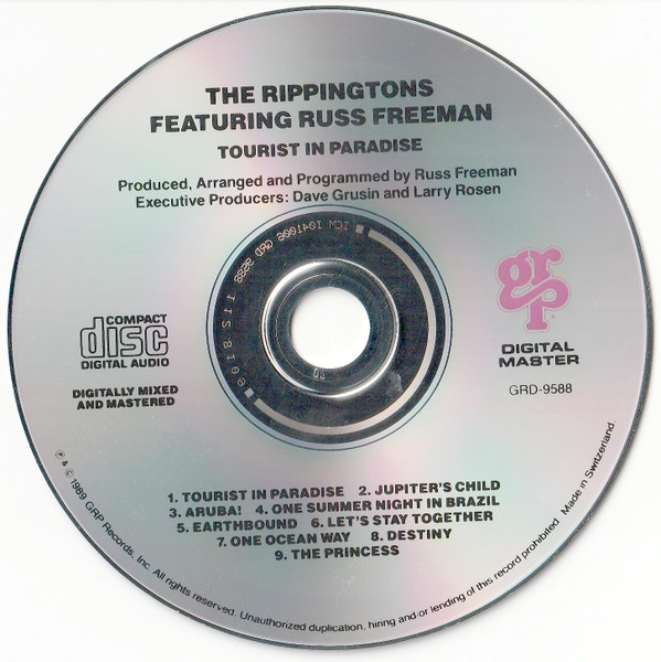 The Rippingtons Featuring Russ Freeman - Tourist In Paradise | GRP (GRD-9588) - 3