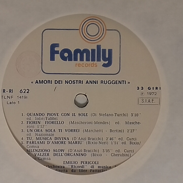 Emilio Pericoli - Amori Dei Nostri Anni Ruggenti | Family Records (SFR-RI 622) - 3