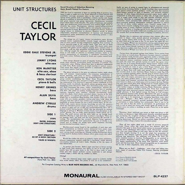 Cecil Taylor - Unit Structures | Blue Note (BLP 4237) - 2 Cecil Taylor - Unit Structures | Blue Note (BLP 4237) - 2