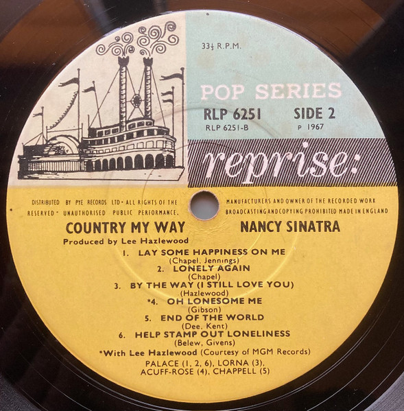 Nancy Sinatra - Country, My Way - Vinilo | Reprise Records (RLP 6251) - 4 Nancy Sinatra - Country, My Way - Vinilo | Reprise Records (RLP 6251) - 4