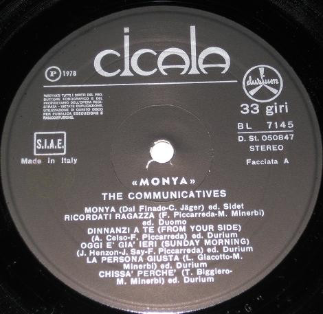 The Communicatives - Monya | Durium (BL 7145) - 2 The Communicatives - Monya | Durium (BL 7145) - 2