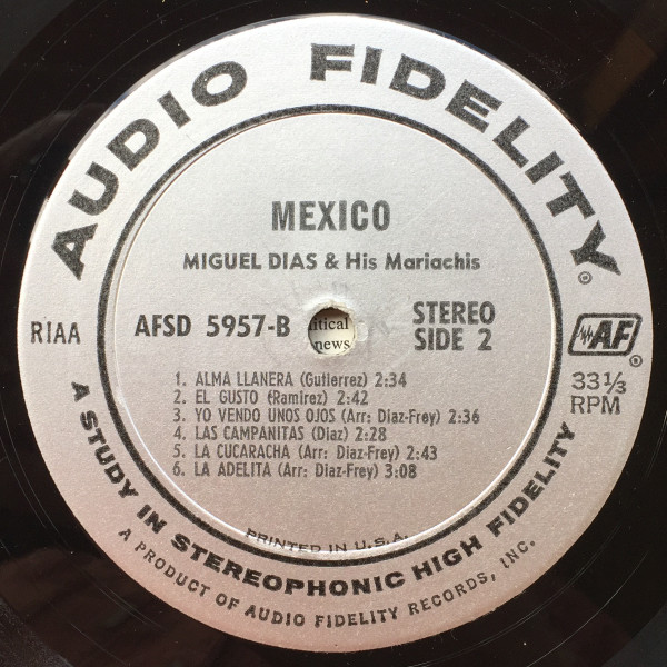 Mariachi Miguel Diaz - ¡Mexico! | Audio Fidelity (AFSD 5957) - 4 Mariachi Miguel Diaz - ¡Mexico! | Audio Fidelity (AFSD 5957) - 4