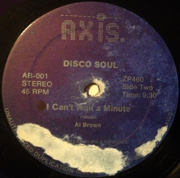 Al Brown - I Can't Wait A Minute | Axis (AB-001) - 3