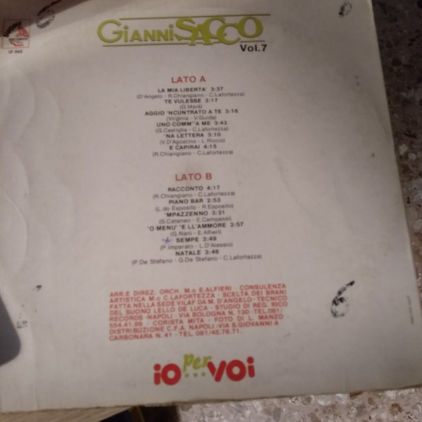 Gianni Sacco - Io...Per Voi Vol.7 | Suony Records (LP 042) - 2