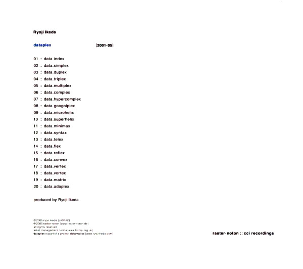 Ryoji Ikeda - dataplex | Raster-Noton (R-N 068) - 3 Ryoji Ikeda - dataplex | Raster-Noton (R-N 068) - 3